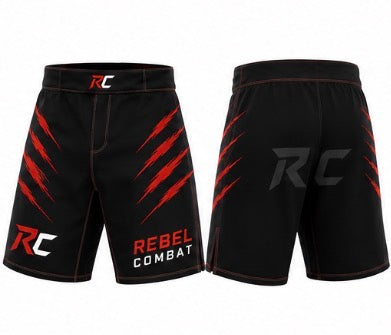 Tiger Claw MMA Shorts Black/Red - DROP 001