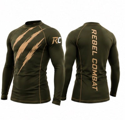 Tiger Claw Rashguard Tan/Olive - Drop 001
